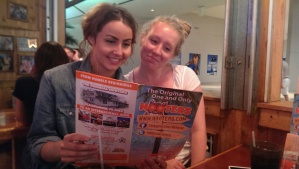 The girls were taking a lunch break at the Hooters :-) 